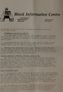 Letter to Press, H Block Committee